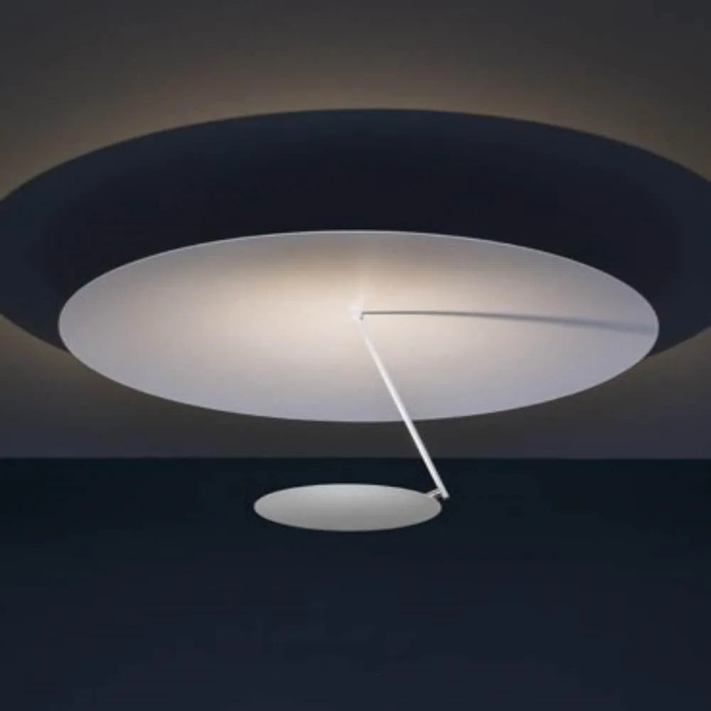 Creative iron ceiling lamp with 50cm diameter in white or white gold colour with LED warm light