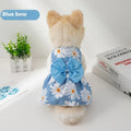 Ultra-thin summer pet dress with floral butterfly knot bow on dog model