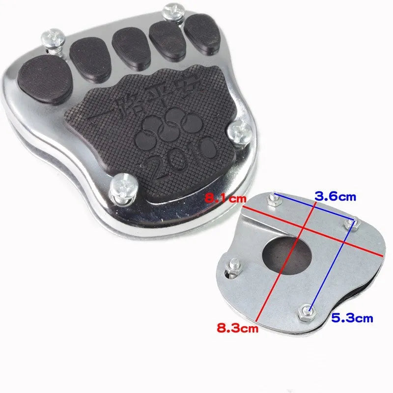 Metal motorcycle brake pedal skid plate replacement part for scooters and electric vehicles