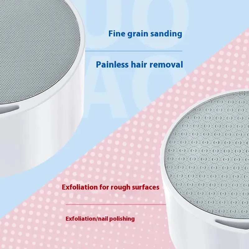 Nano glass epilator and dead skin remover foot grinder 2-in-1 device in plastic construction