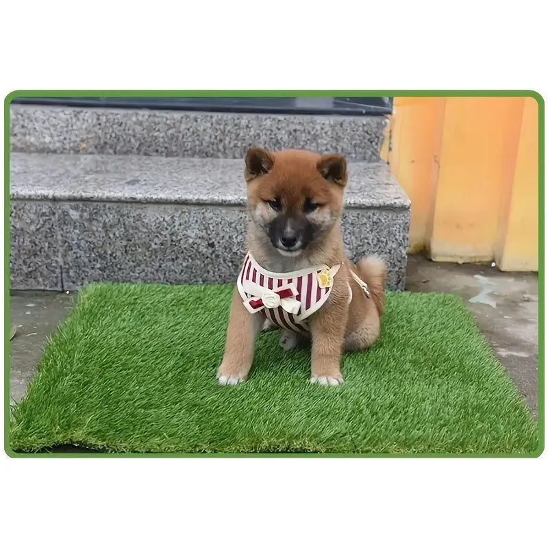 Artificial grass dog toilet training mat with drainage for indoor pet use