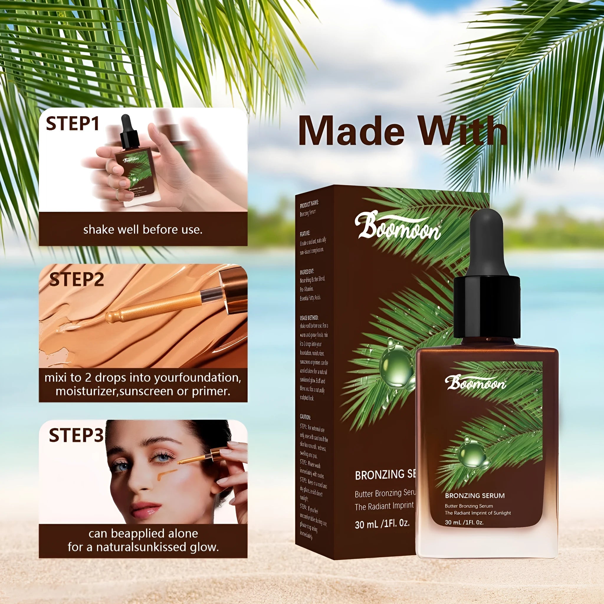 Bronze Black Care Solution 30ml moisturising nursing bottle for colour-treated hair with pump dispenser