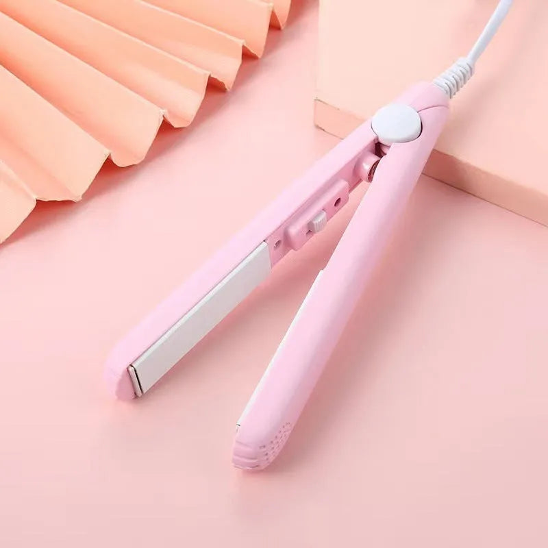 Mini hairdressing splint air bangs hair perm straightener in five colour options with storage boxes