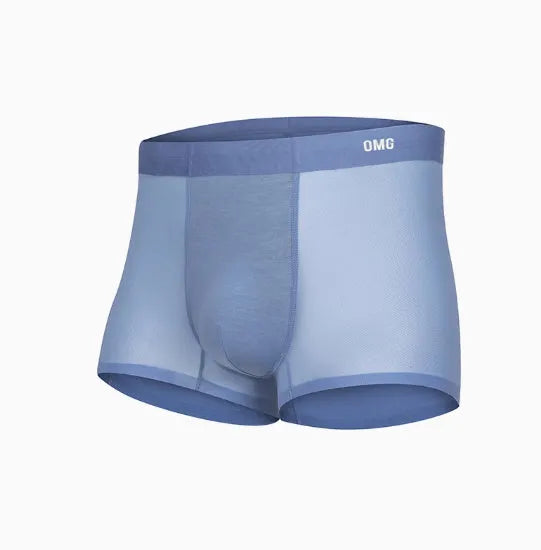 Men's lightweight seamless antibacterial sports underwear in black, shown flat.