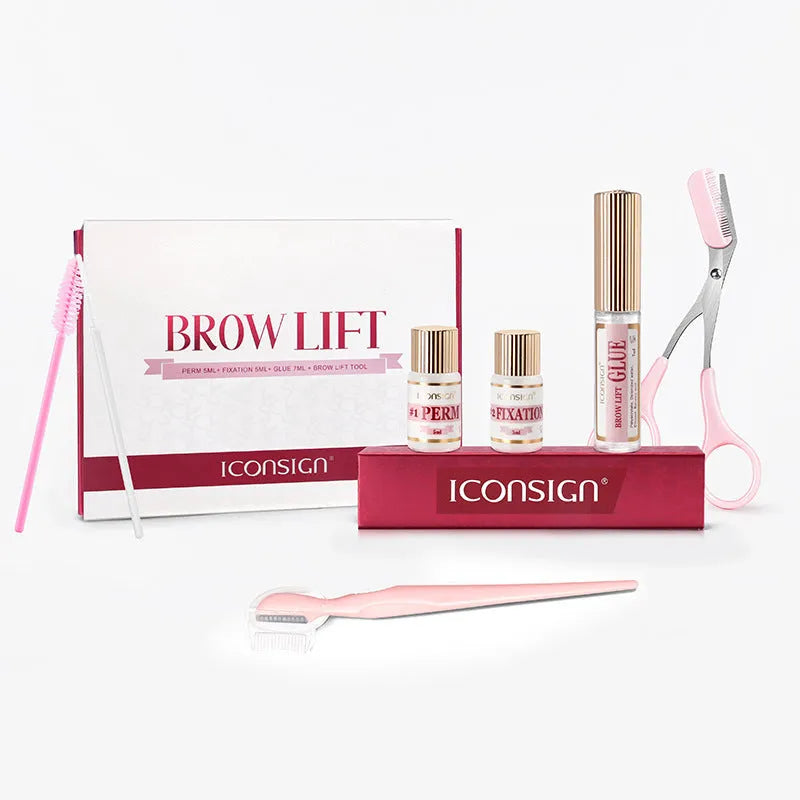 Pink eyebrow quick ironing perm set for keratin eyebrow treatments
