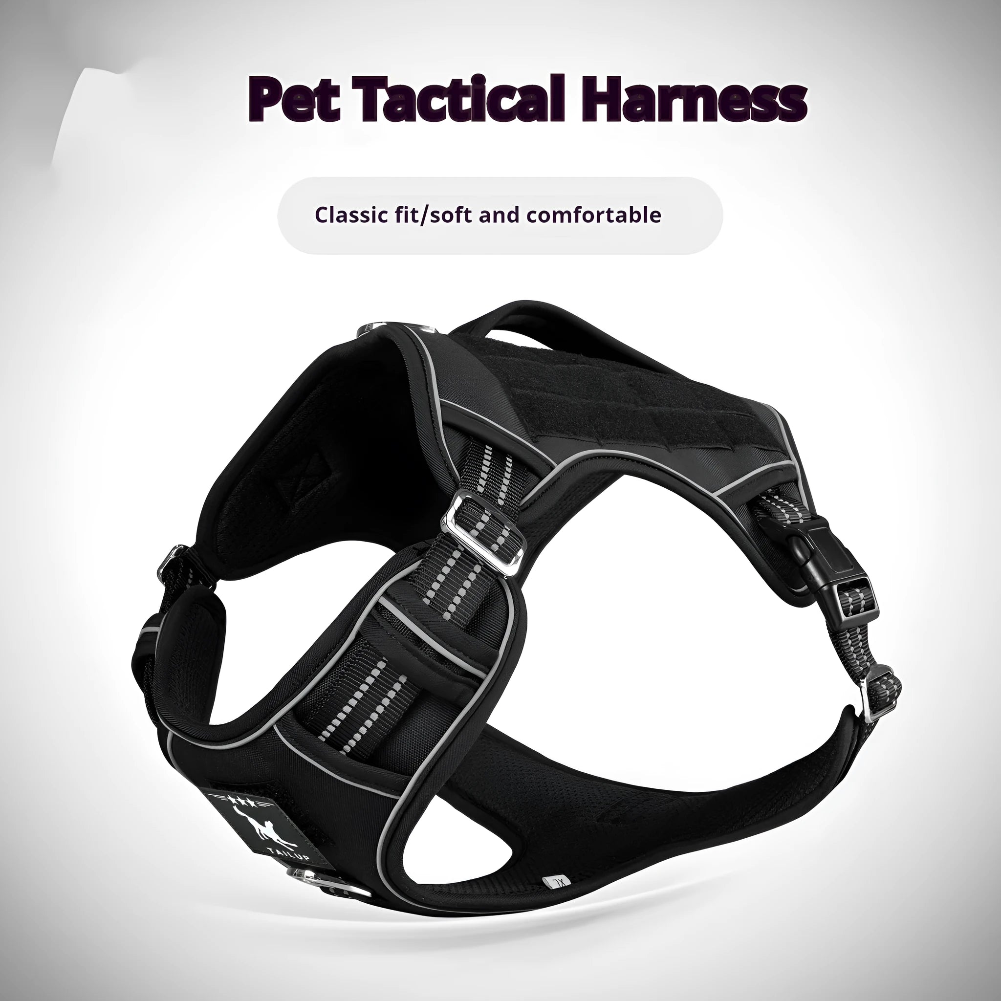 Working dog tactical chest strap in Oxford cloth with adjustable sizing for search and rescue patrol operations