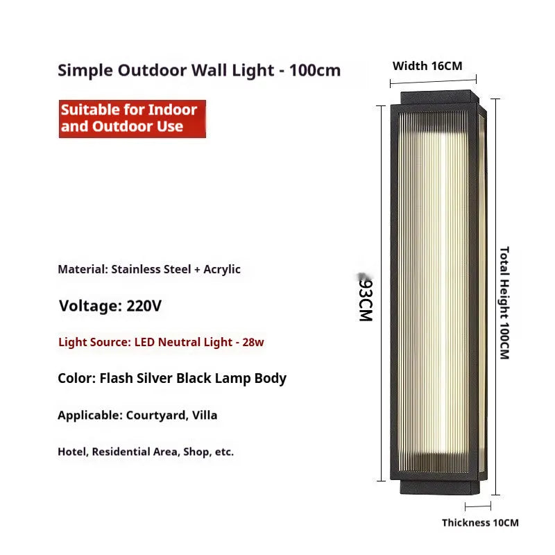 Stainless steel outdoor wall lamp with waterproof rating for garden installation