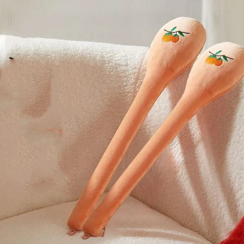 48 cm long wooden back massage percussion stick with visible zipper mechanism