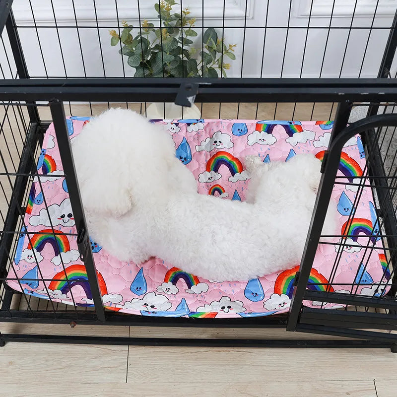 Reusable washable waterproof pet urine pad with animal pattern in multiple size options