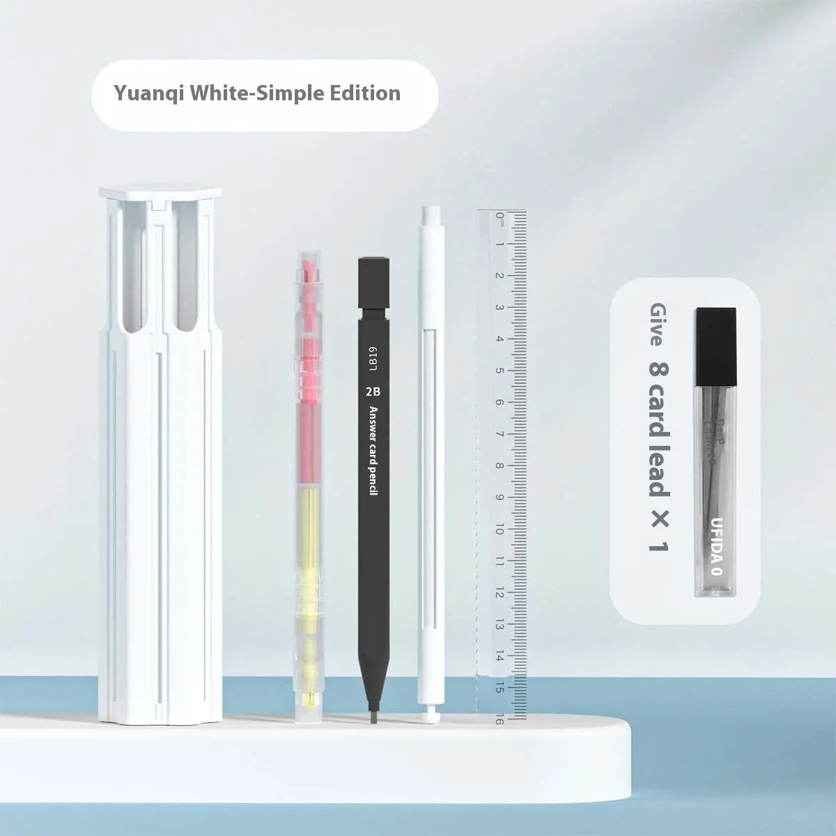 Plastic pressing pen pencil case kit in Sky Blue, Vigorous White, and Girl Pink colours for six or sixteen pens