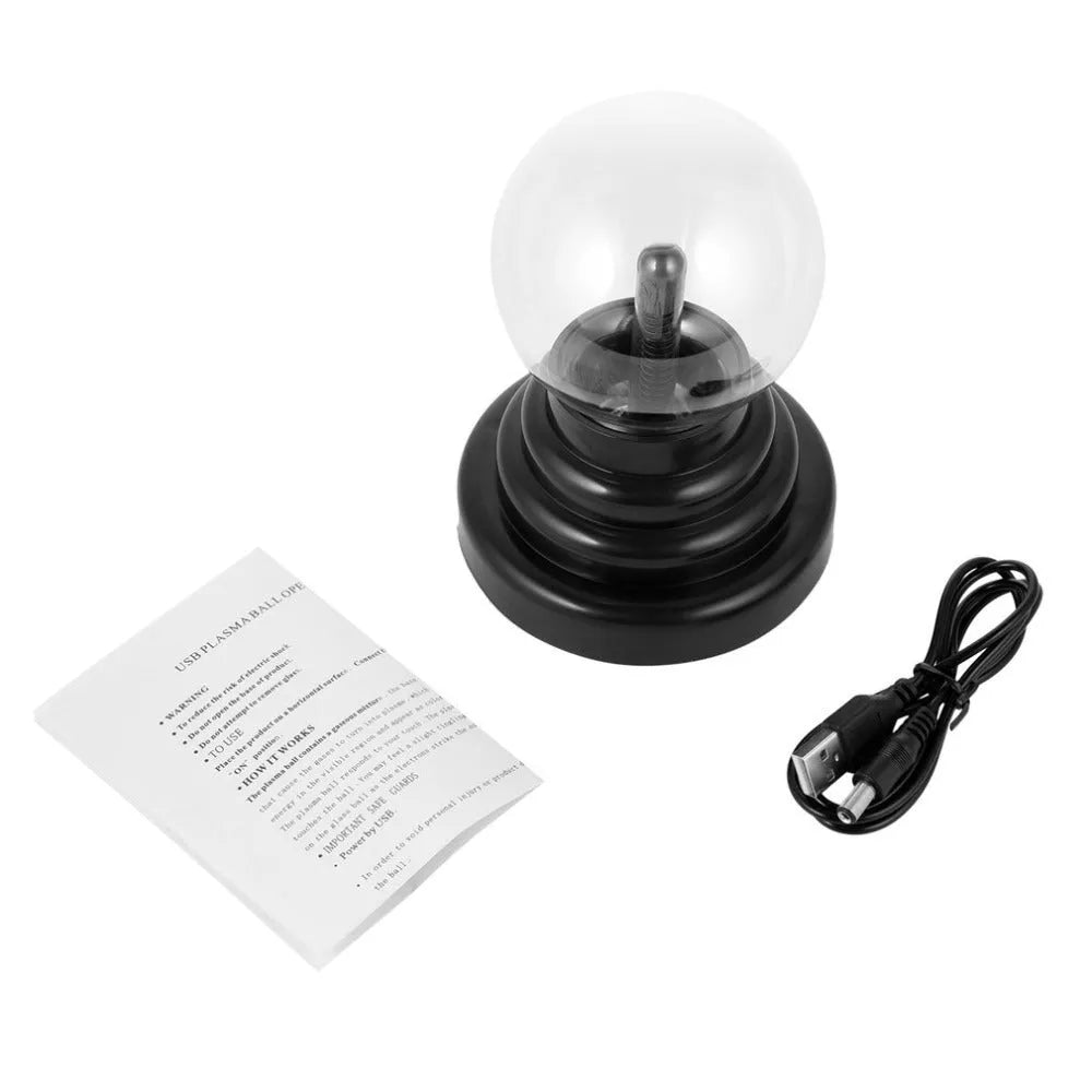 Coloured glass magic ball light on ABS base with USB cable for desk decoration
