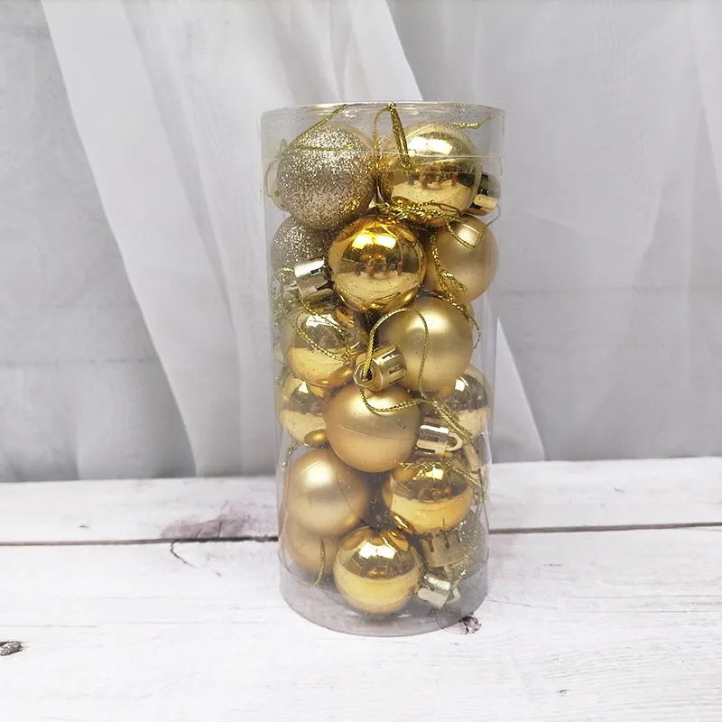 3cm diameter plastic Christmas baubles with shiny matte electroplated finish in multiple colours