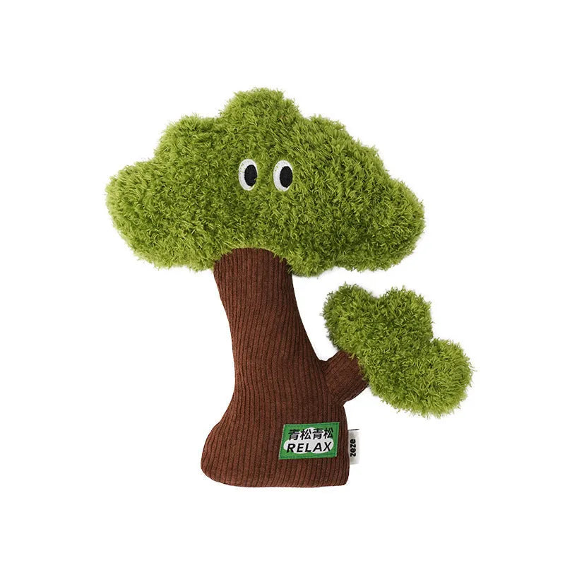 Pine tree shaped cat toy with bag pendant and tease stick for interactive play