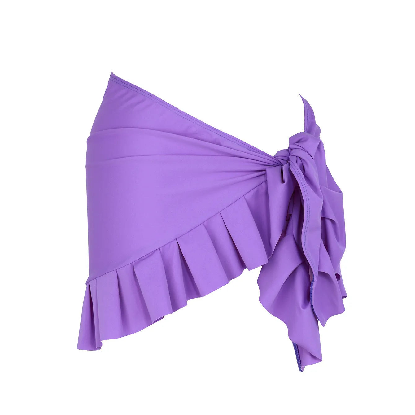 Women's single-shoulder high-waist one-piece swimsuit in solid colours
