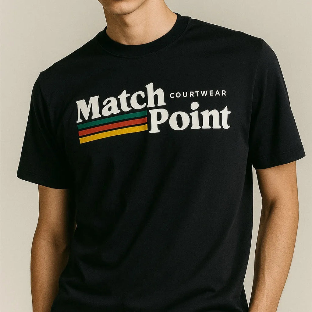Men's black polyester t-shirt with 3D digital printed pattern, round neck and short sleeves
