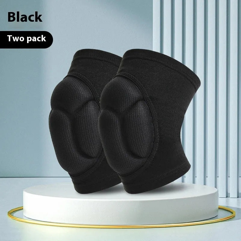 Black thick sponge dance kneepad for volleyball and outdoor sports protection