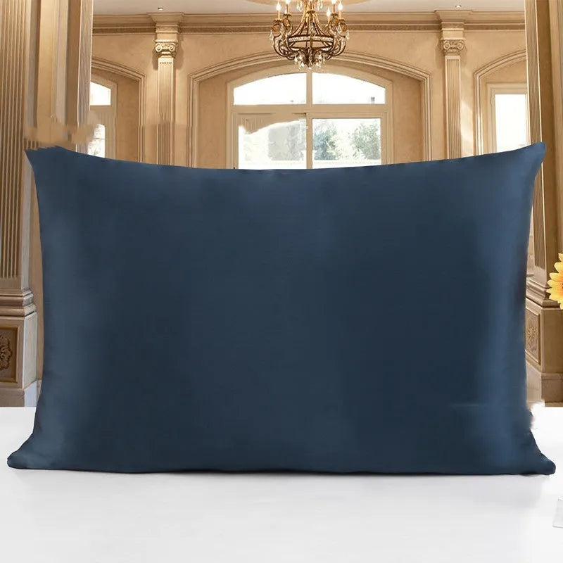 19 M double-sided Mulberry silk pillowcase in apricot colour, shown in three size options.