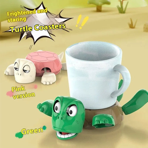 ABS plastic Turtle Coaster in light green colour with heat insulation function for table protection
