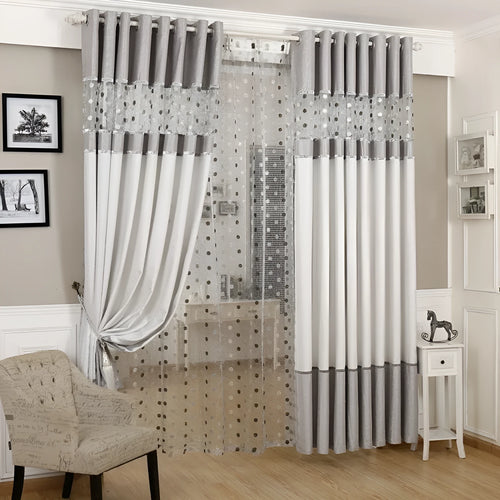 Single plain blackout curtain panel showing hook, Korean hook, and ring heading style options.