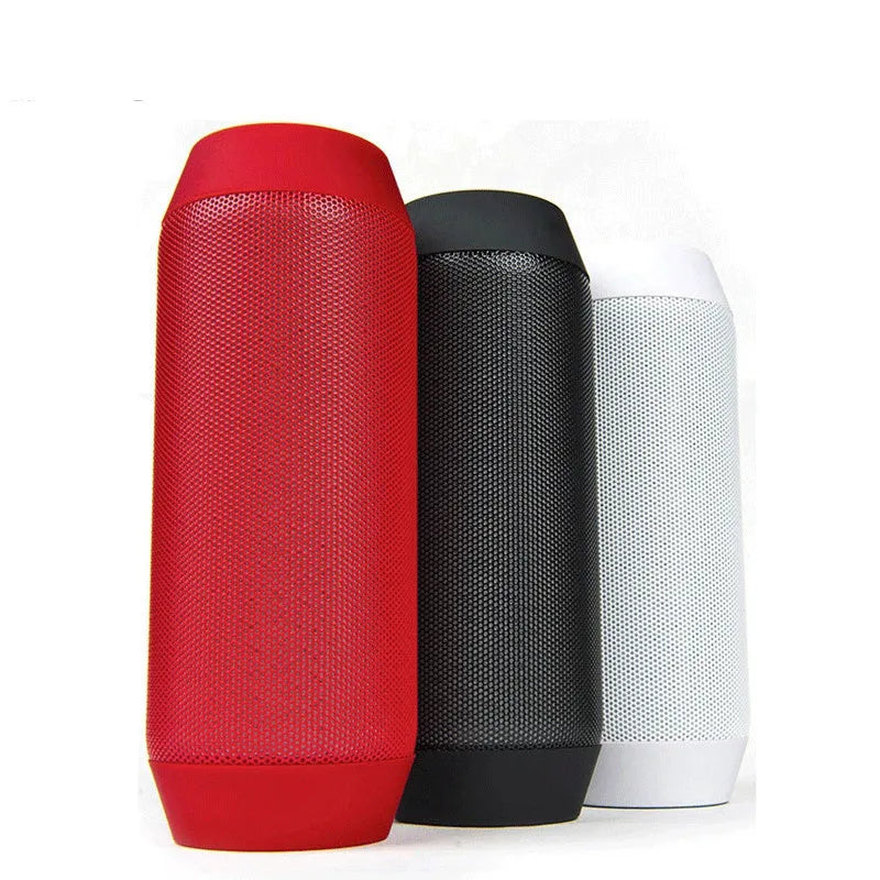 Mini black or white Bluetooth speaker with colourful adjustable lights showing portable design