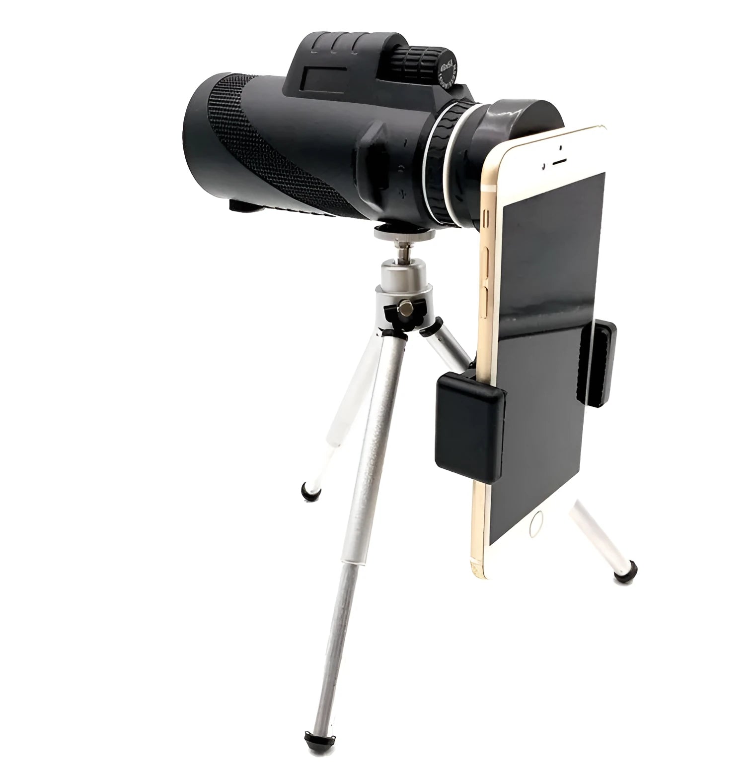 Black HD 40x60 monocular telescope for mobile phones with 40x magnification and waterproof design.