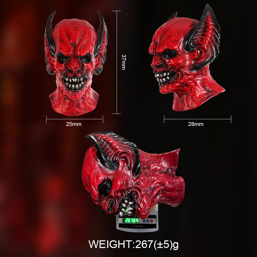 Red bat style RP foam head cover mask for Halloween and party costume.