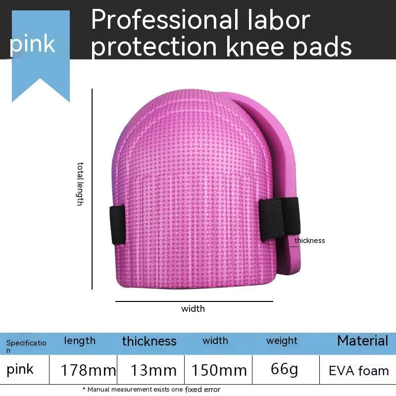 Pair of 11mm thick EVA foam kneepads for construction and flooring work in blue.