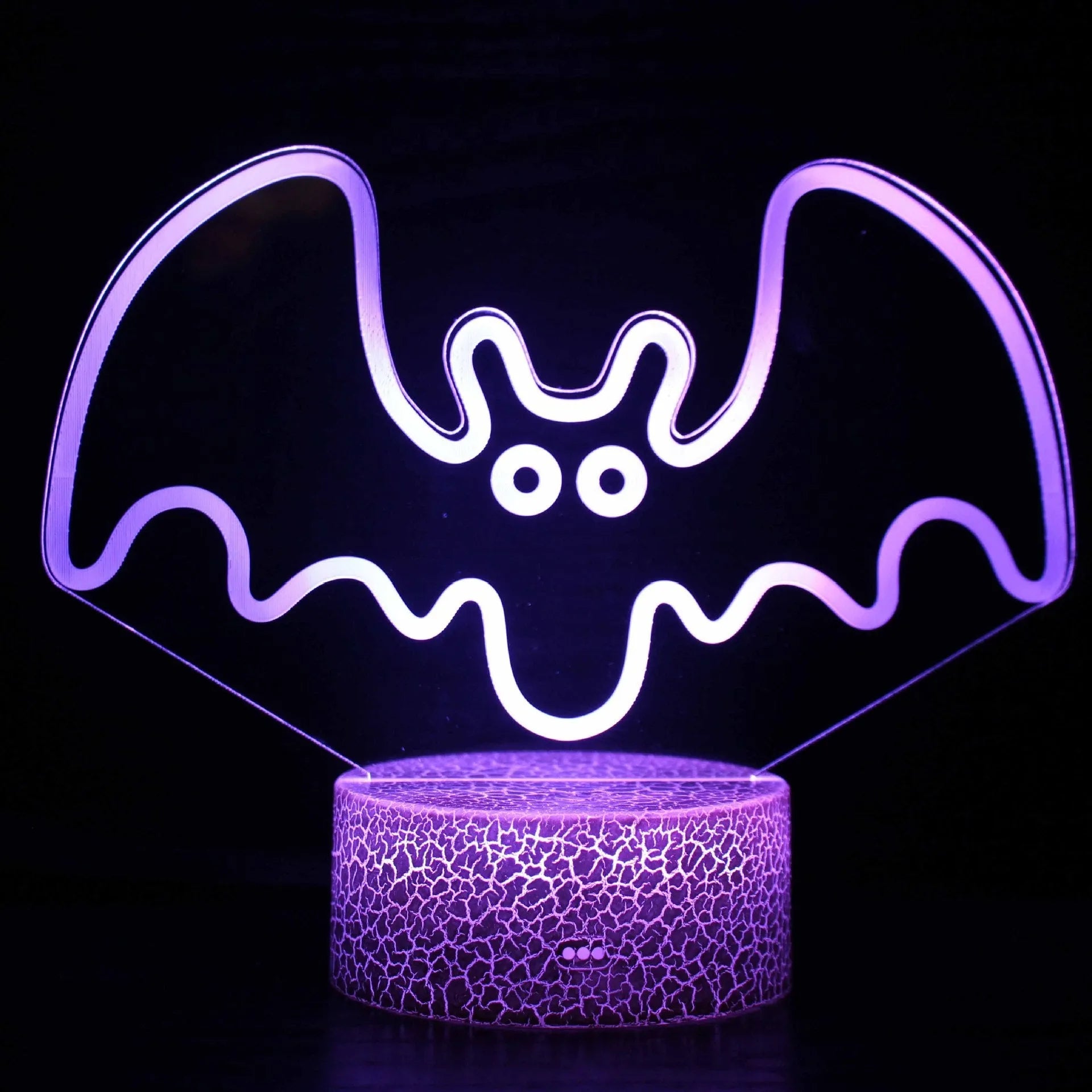 Small acrylic 3D USB table lamp with touch control on a 9.5x4cm ABS base.