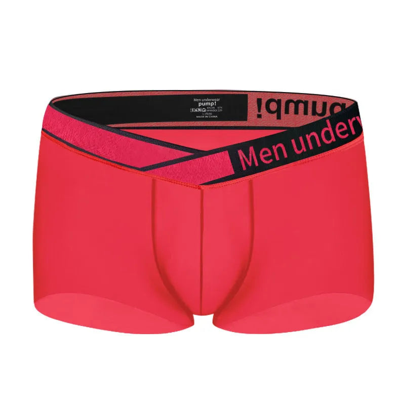 Men's low waist seamless nylon underwear in black with gradient laser detailing