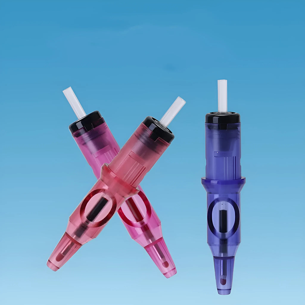 Tattoo integrated needle drawing tool with ballpoint pen attachment in black colour option
