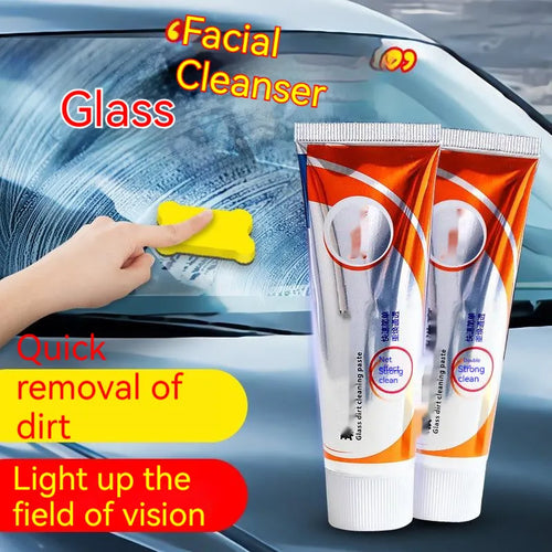 White 65ml bottle of car windscreen cleaning paste for oil stain removal.