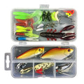Junior fishing lure suit set in PP plastic storage box with multiple artificial baits