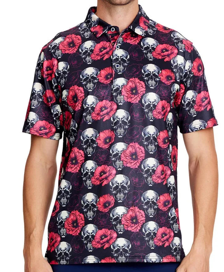 Men's 3D printed short sleeve t-shirt in Japanese retro style with zipper decoration on mesh fabric.