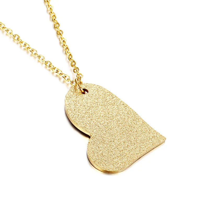 Women's geometric heart-shaped titanium steel necklace pendant colour KN25736-Z