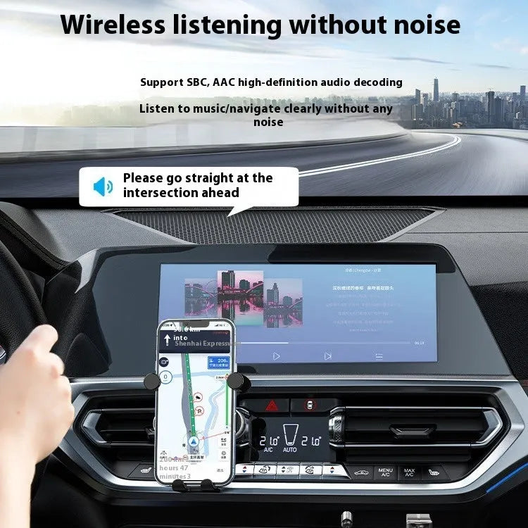 USB car Bluetooth sound receiver with zinc alloy USB connector and 3.5mm audio jack for vehicle installation