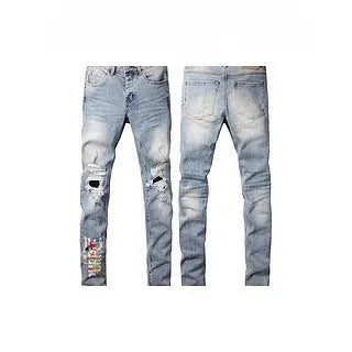 Men's black slim fit skinny jeans with button fly and straight leg design