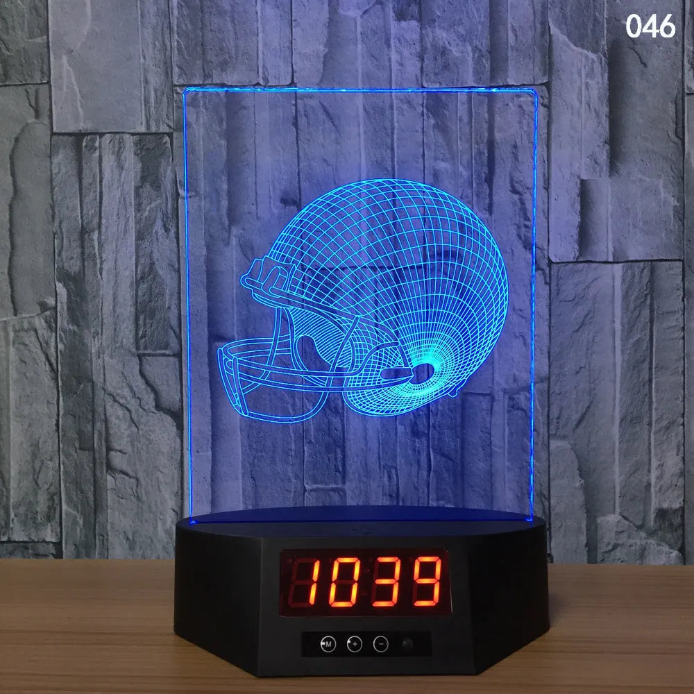 Glowing blue dolphin 3D night light with wireless charging base and remote control on wooden table