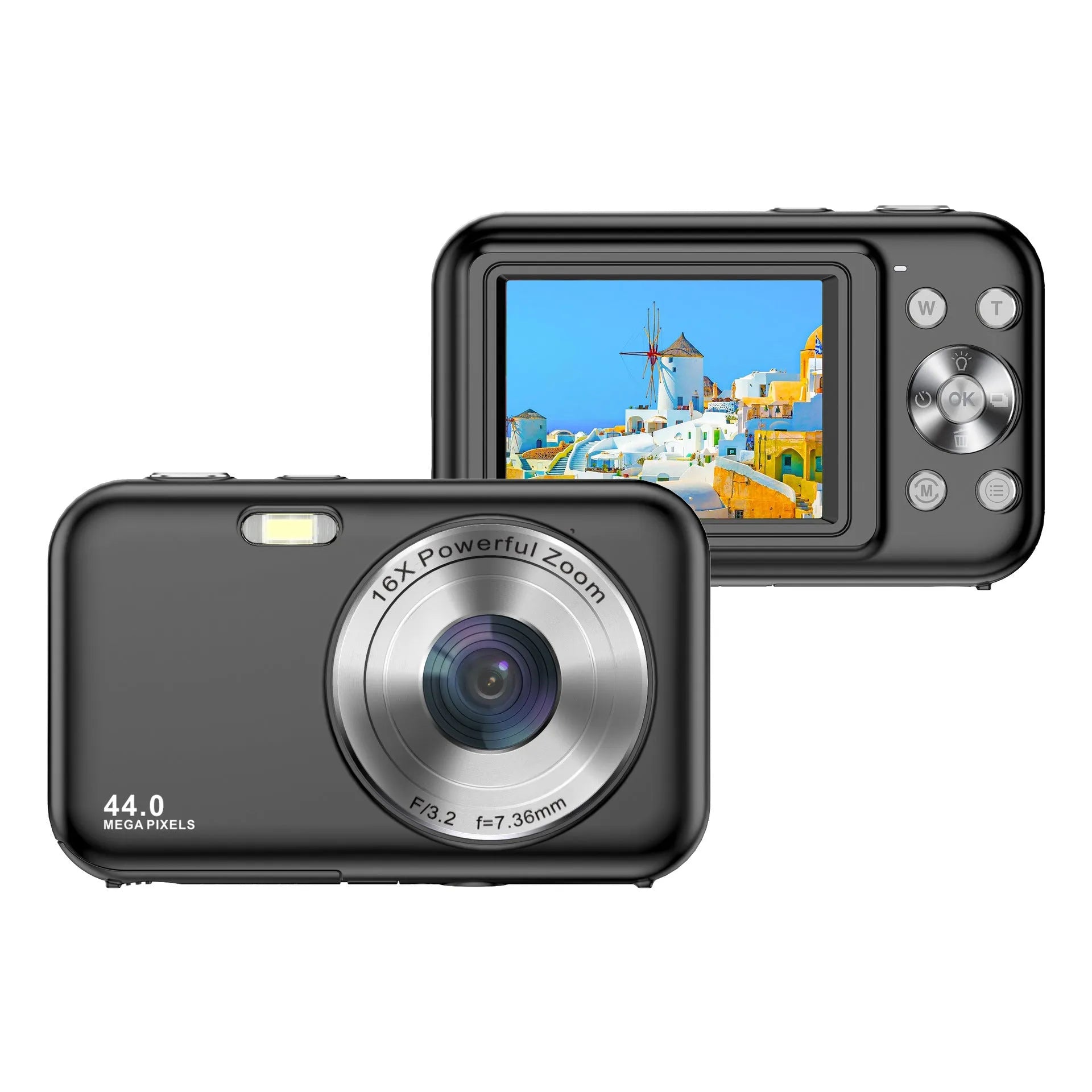 Children's digital camera with 2.4-inch screen in black, green, pink or purple colours
