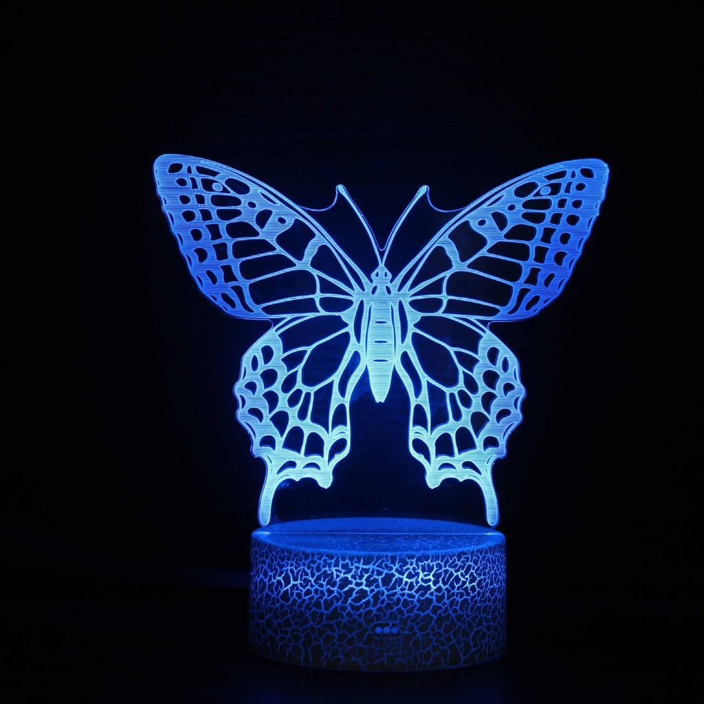 Small acrylic 3D USB table lamp with touch control on a 9.5x4cm ABS base.