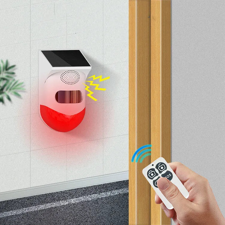Wall-mounted solar infrared alarm with GSM and WiFi connectivity for outdoor security