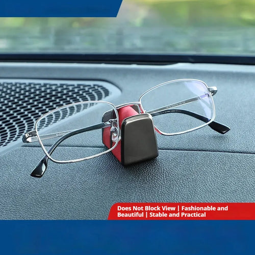 Zinc alloy car dashboard glasses clip with leather nose pad in black, grey, green or red