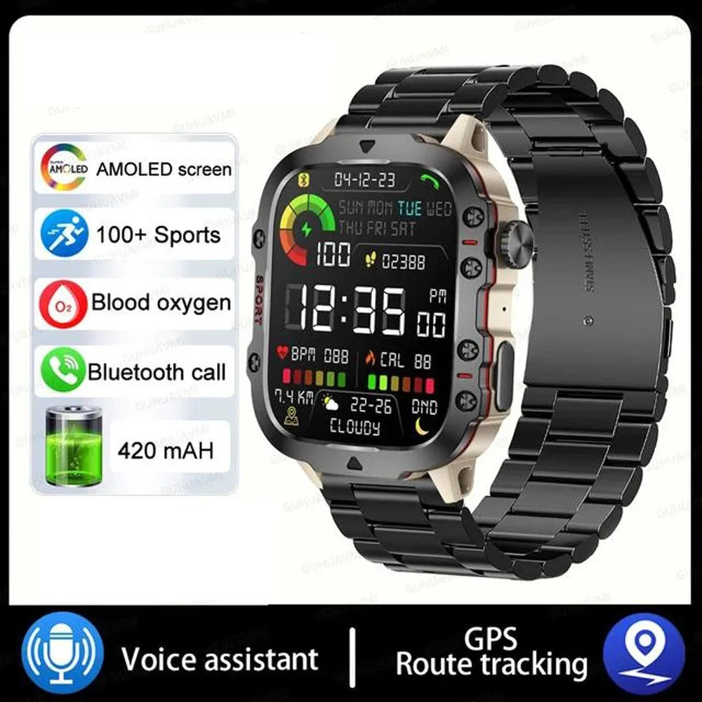 QX11 Smart Bluetooth Watch with touch screen displaying heart rate data on zinc alloy case
