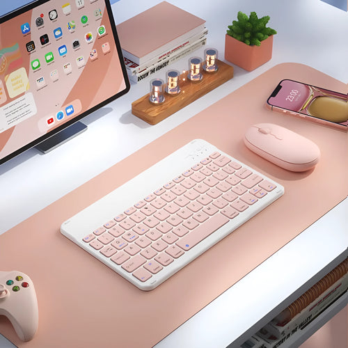 Bluetooth wireless keyboard with rechargeable battery in multiple colour options