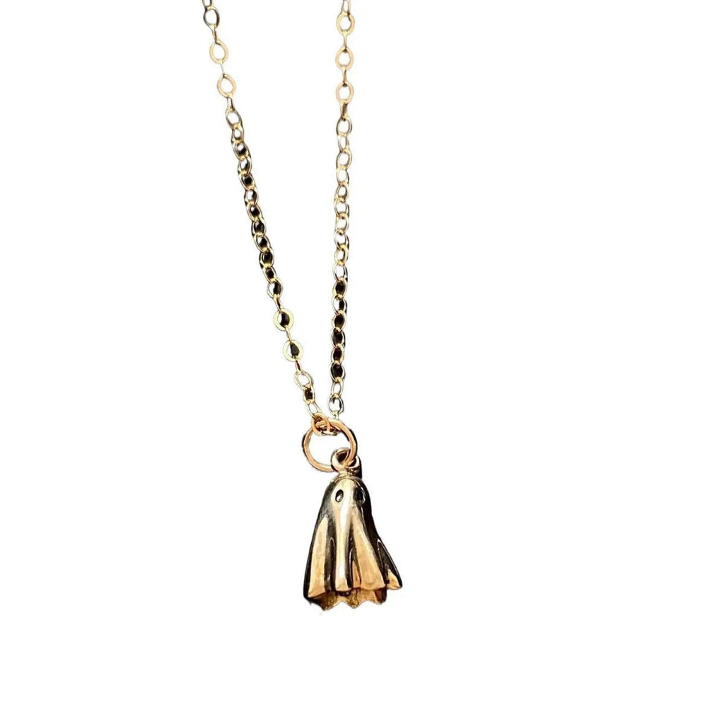 Ghost pendant necklace with titanium steel spectral pendant on stainless steel twisted chain
