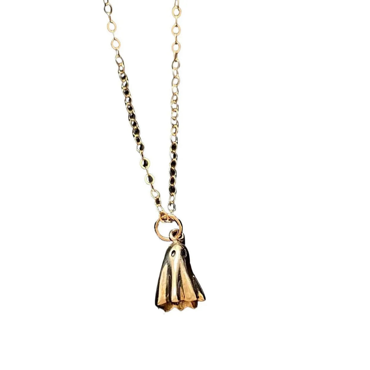 Ghost pendant necklace with titanium steel spectral pendant on stainless steel twisted chain
