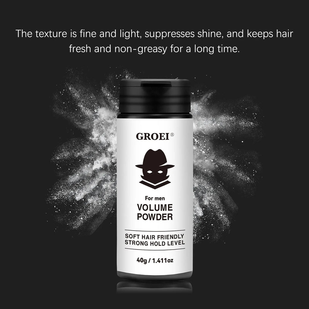 40g tub of hair styling powder for oil control and fluffy volume texture.