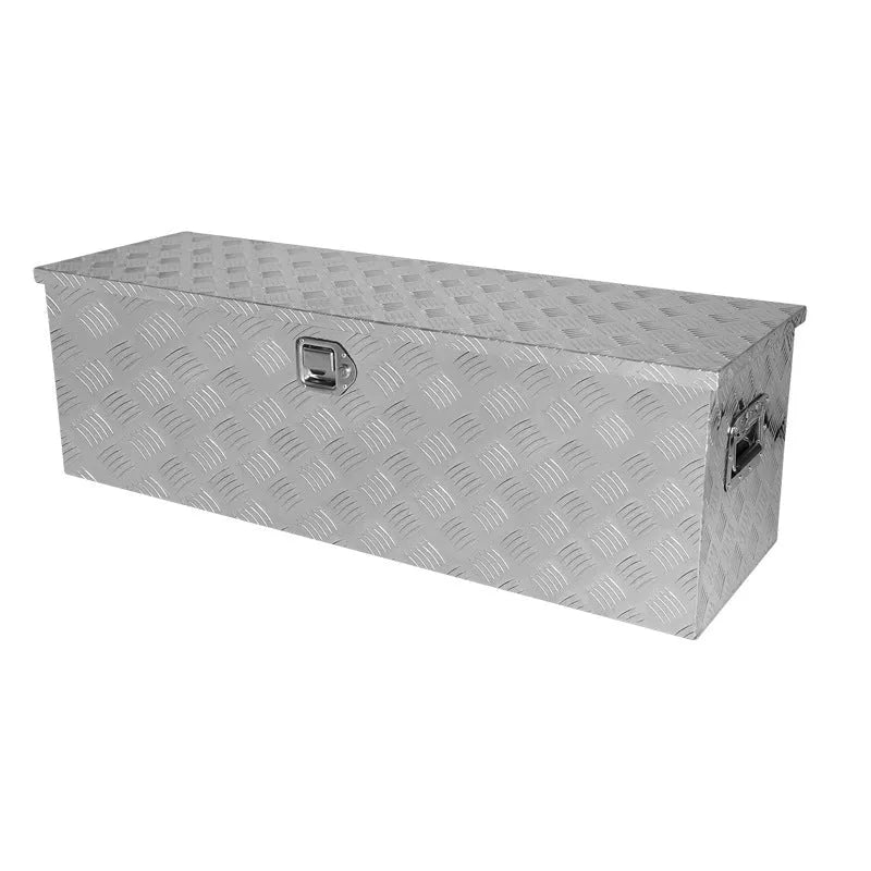 26-inch black aluminium toolbox with T-cast handle for tool storage