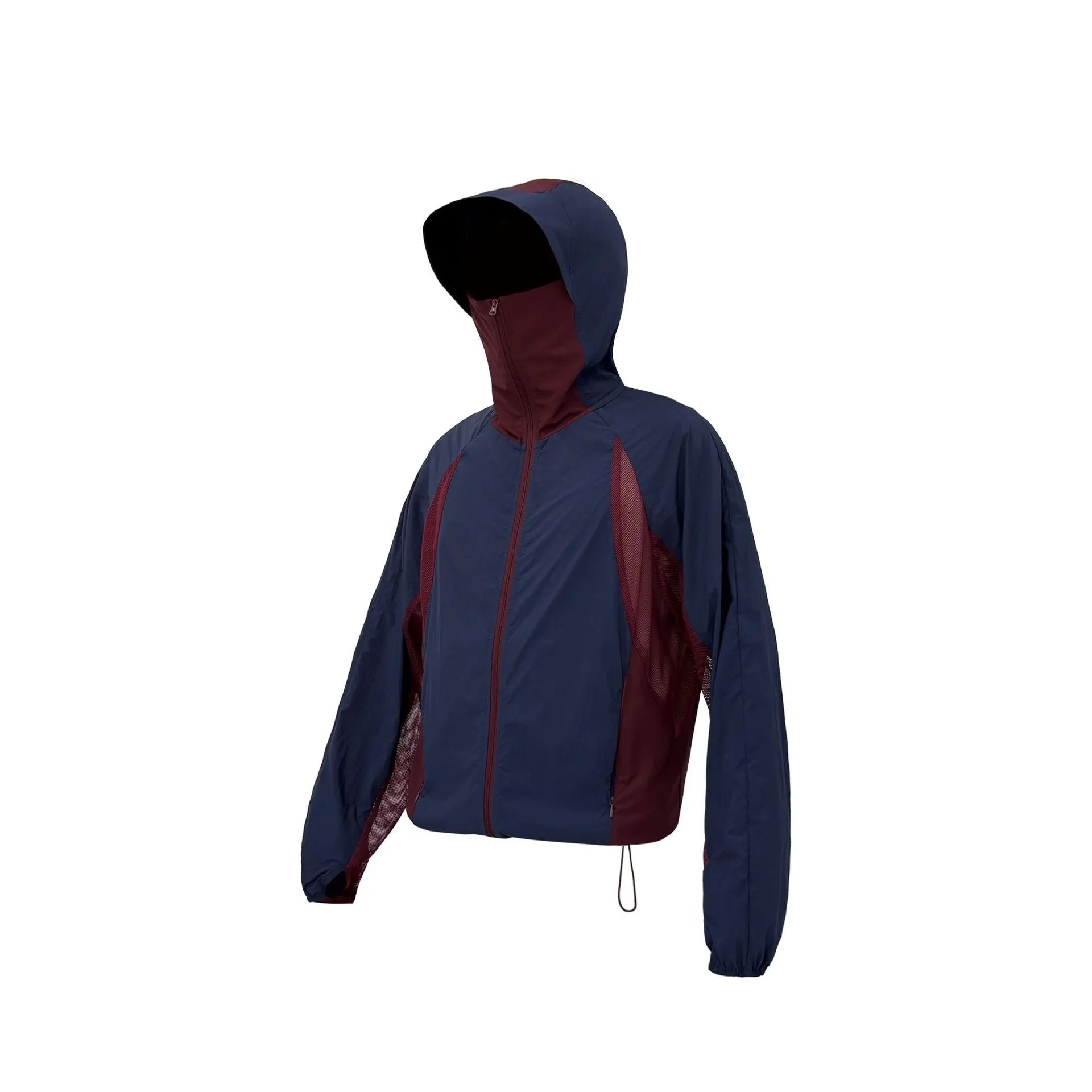Mesh stitching sun protective clothing in desert brown, light grey, red or blue nylon fabric