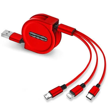 Telescopic charging cable extended to 120 cm length with titanium alloy connector