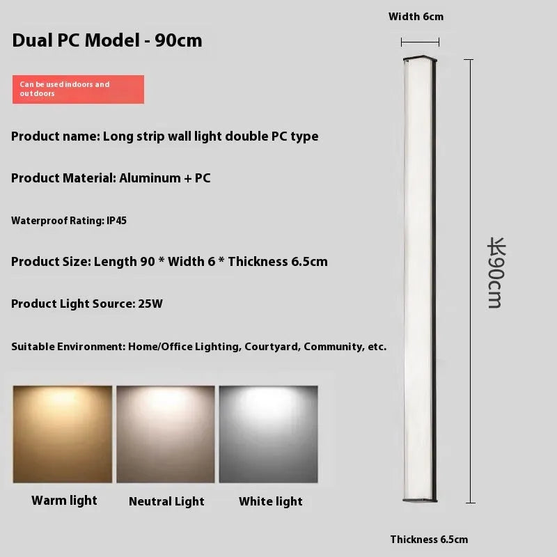 Modern simple outdoor wall lamp shown mounted on an exterior wall, suitable for villa or hotel entrance.